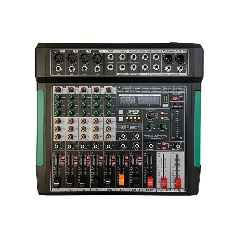 ZZMX6RBT Zzipp MIXER PROFESSIONALE 6 CANALI CON MULTIEFFETTO DSP E BLUETHOOT
