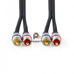 Cavo RCA stereo HIFI schermato di alta qualità 80 cm. contatti dorati