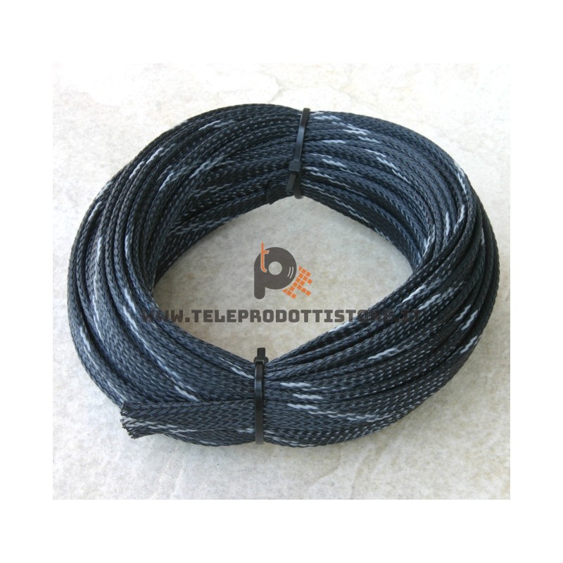 Guaina espandibile intrecciata per cavi calza NERO GRIGIO diametro 15mm antitaglio