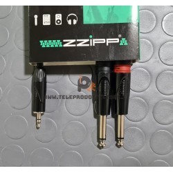 YZZP300 Zzipp Cavo ad Y sdoppiatore Jack 3,5 su doppio jack 6,3 3 metri collegamento PC mixer