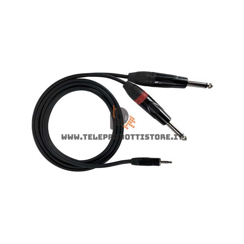 YZZP300 Zzipp Cavo ad Y sdoppiatore Jack 3,5 su doppio jack 6,3 3 metri collegamento PC mixer