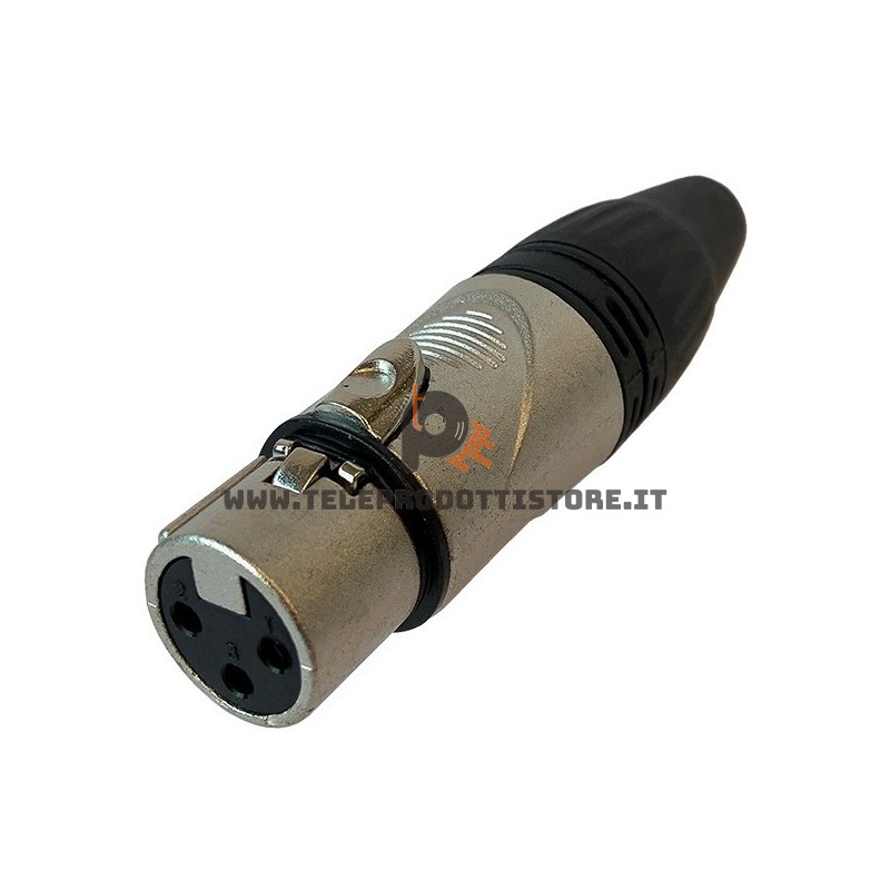 NXZZ001P Zzipp Connettore canon XLR 3 poli femmina cromato per DMX o segnale audio
