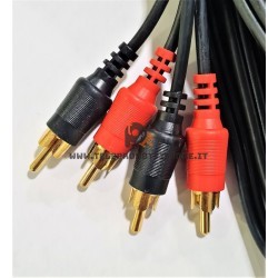 Cavo RCA stereo segnale audio 5 m. di collegamento schermato maschio