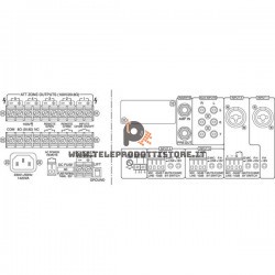 PA-5240 Monacor Amplificatore mixer 5 zone 100V 240W mono PA filodiffusione