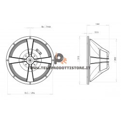 B&C Speakers 12HPL64 4 ohm woofer altoparlante 12" neodimio 400W 12HPL64-4