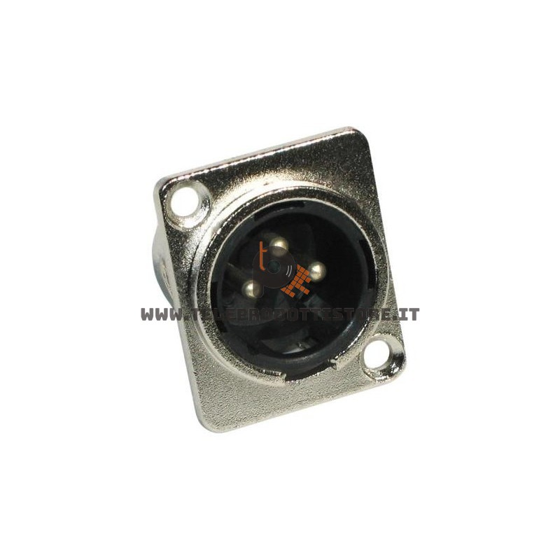 Connettore XLR maschio da pannello 3 poli incasso spinotto spina