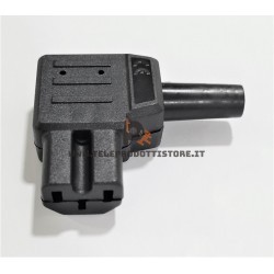 Presa Alimentazione IEC C13 VDE Femmina volante 10A/250V Angolata Nero