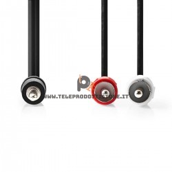 Cavo ad Y sdoppiatore Jack 3,5 su doppio RCA maschio 1,5 m. collegamento aux PC mixer