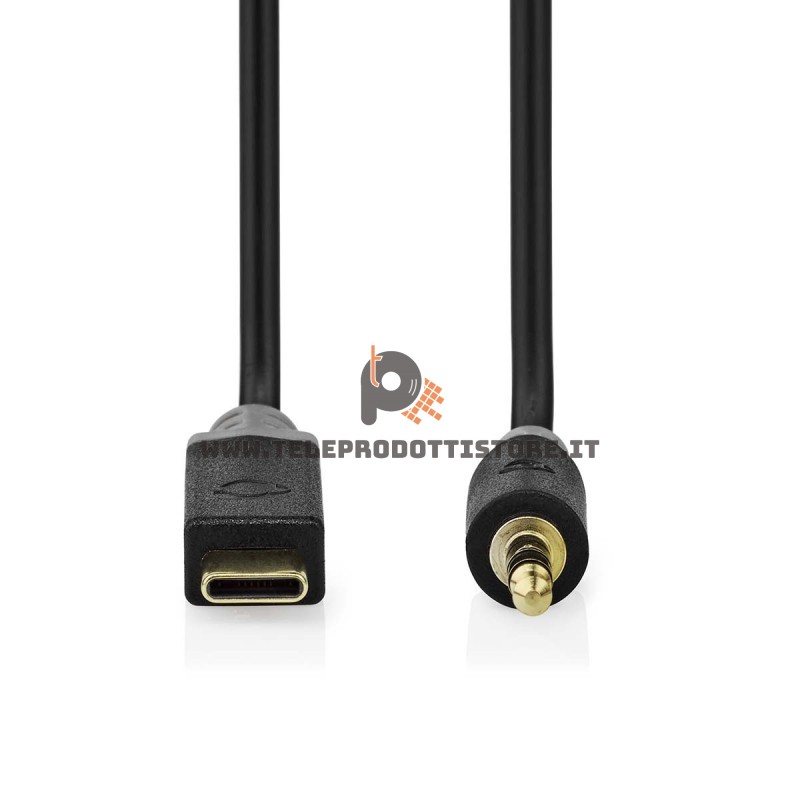 Cavo USB-C Jack da 3,5 mm adattatore HIFI schermato 1 m. contatti dorati aux