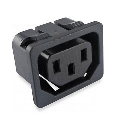Connettore di alimentazione IEC C13 VDE femmina 3 poli da incasso pannello