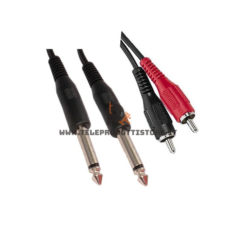 DEZZJ150 Zzipp Cavo doppio RCA su doppio Jack di collegamento stereo segnale audio 1,5m. schermato