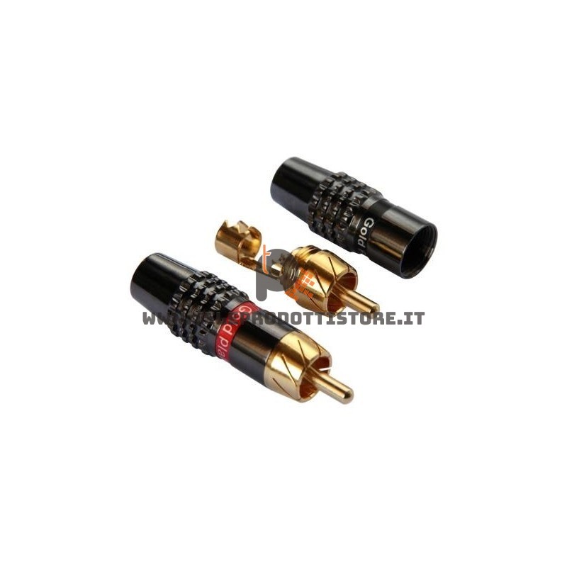 Coppia Connettori RCA placcati oro con guidacavo 6.2mm. hifi Coppia Connettori RCA placcati oro con guidacavo 6.2mm. hifi