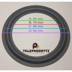 BRG100 Sospensione di ricambio per woofer midrange in gomma bordo 97 mm. 10 cm.