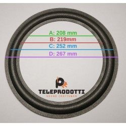 BRP268 Sospensione di ricambio per woofer midrange in foam bordo 268 mm. 26.58 cm. 10"