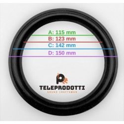 BRG165 Sospensione di ricambio per woofer midrange in gomma bordo 165 mm. 16,5 cm. 6"