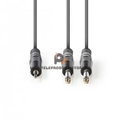 Cavo ad Y sdoppiatore Jack 3,5 su doppio jack 6,3 1,5 metri collegamento PC mixer