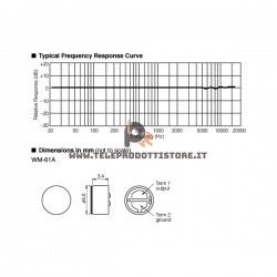 WM61-A Panasonic Capsula microfonica ORIGINALE per misurazioni WM61A