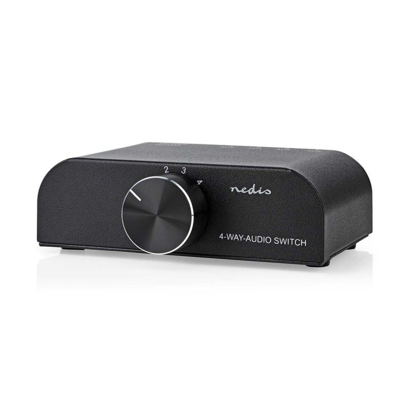 Commutatore rotativo di ingressi audio segnale RCA 4 ingressi 1 uscita