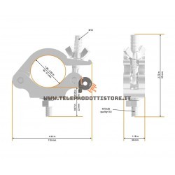 Gancio staffa aliscaf 50mm alluminio per traliccio americana luci portata 200 Kg.