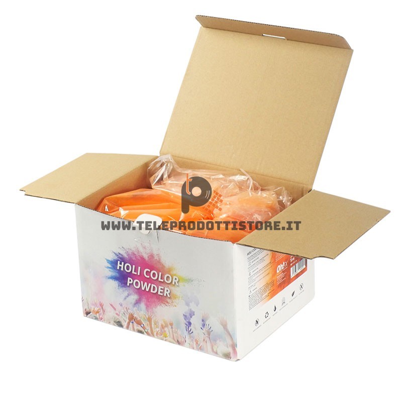 HOL5-NJ Ohfx polvere holi party arancione atossica lavabile 5kg arancio
