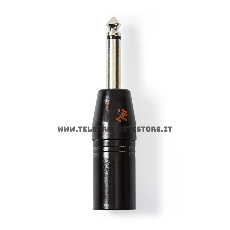 Adattatore jack sbilanciato TS maschio 6,3 mm su XLR maschio canon