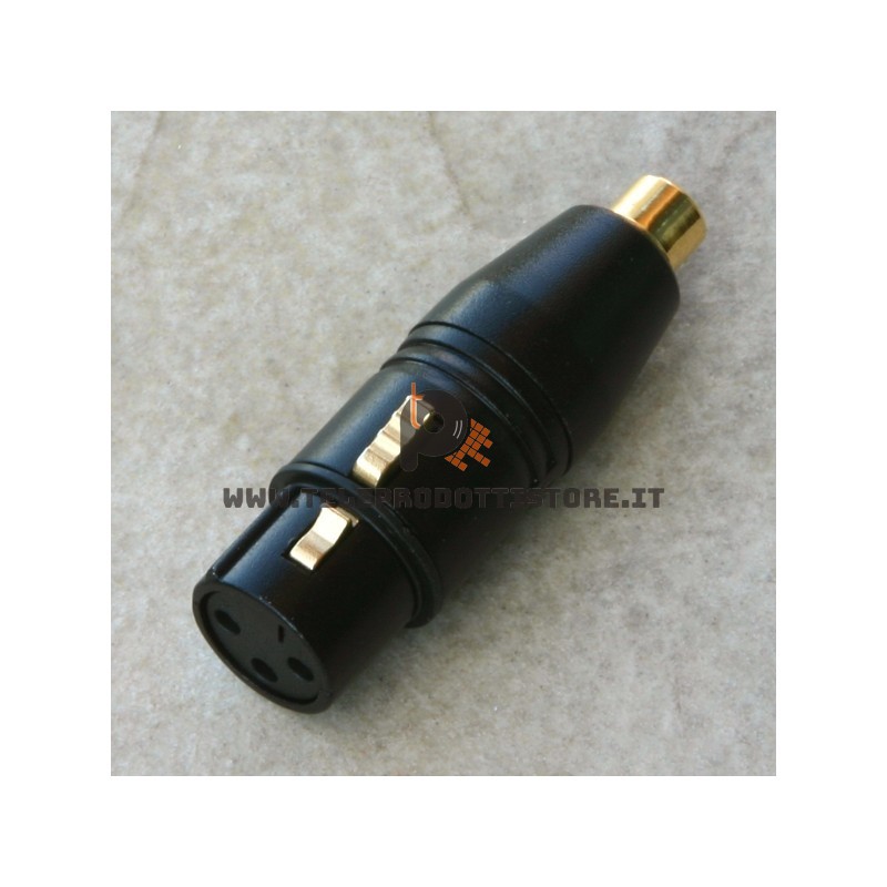 Adattatore XLR femmina su RCA femmina nero per segnale audio