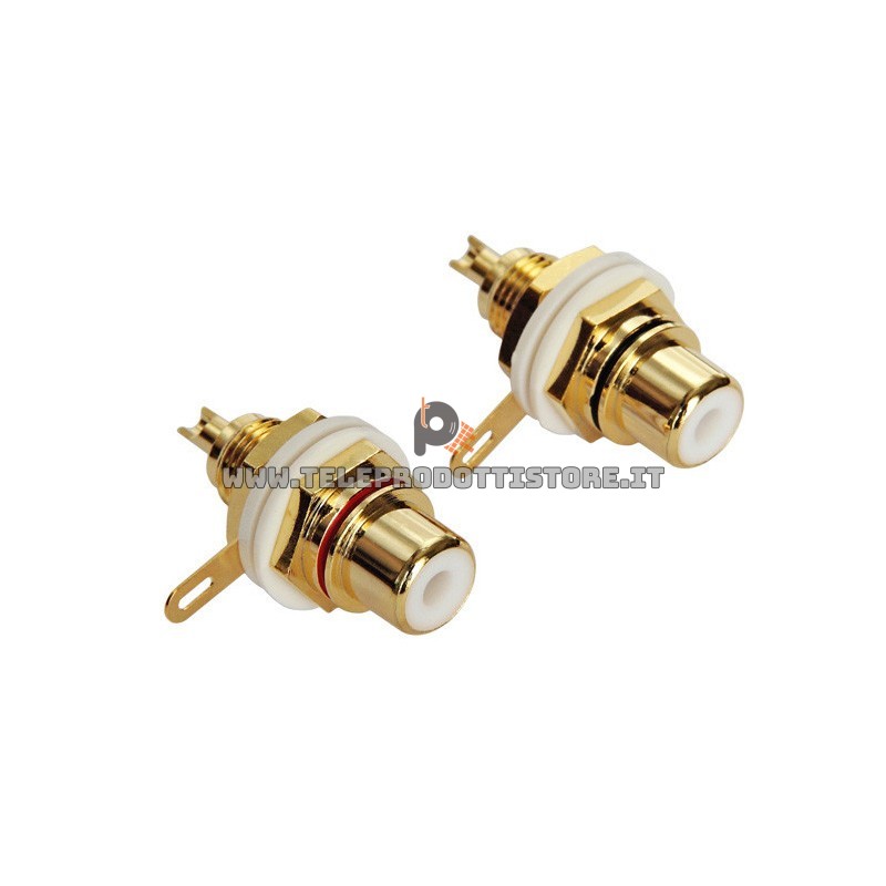 Coppia RCA da pannello isolati placcato oro HI-END Isolante in Teflon Coppia RCA da pannello isolati placcato oro HI-END Isolante in Teflon