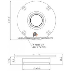 Z009040 Sica tweeter hifi 80w 8 ohm LP 85.25/95 TW