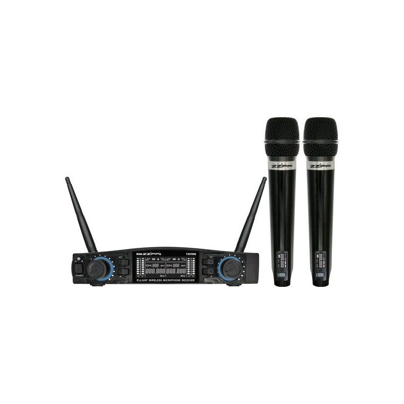 TXZZ580 Zzipp set doppio radiomicrofono wireless uhf 48 ch. palmare gelato microfono