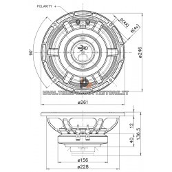 10HX230 Faital PRO Woofer coassiale 10" 500W 8Ohm 10HX230-8