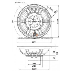 10PR320 Faital PRO Woofer altoparlante 10" 600W 8Ohm
