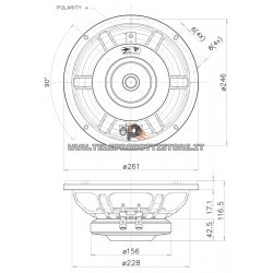 10RS350 Faital PRO Woofer altoparlante 10" 600W 4Ohm