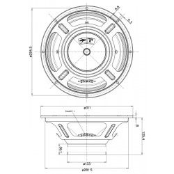 12FE300 Faital PRO Woofer altoparlante 12" 500W 4Ohm