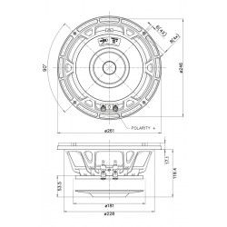10RS430 Faital PRO Woofer altoparlante 10" 800W 8Ohm
