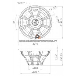12FH500 Faital PRO Woofer altoparlante 12" 1000W 16 Ohm