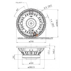 12RS550 Faital PRO Woofer altoparlante 12" 1000W 8Ohm