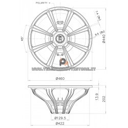18FH500 Faital PRO Woofer altoparlante 18" 1200W 16 Ohm