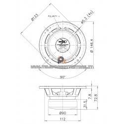 5FE125 Faital PRO Woofer altoparlante 5" 160W 8Ohm 5FE125-8