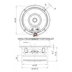 6FE400 Faital PRO Woofer altoparlante 6" 400W 8Ohm 6FE400-8