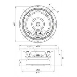 8FE400 Faital PRO Woofer altoparlante 8" 400W 8Ohm
