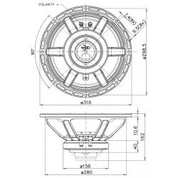 12HX230 Faital PRO Woofer altoparlante 12" 500W 8Ohm 12HX230-8