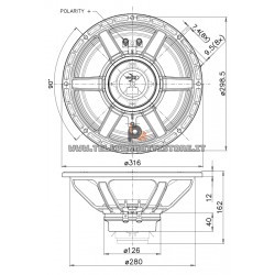 12HX240 Faital PRO Woofer altoparlante 12" 500W 8Ohm 12HX240-8