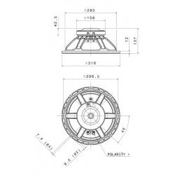 12PR330 FaitalPRO Woofer 12" 600 W 8 Ohm 12PR330-8