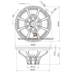 18FX600 FaitalPRO Woofer neodimio 18" 1400W 8 Ohm 18FX600-8