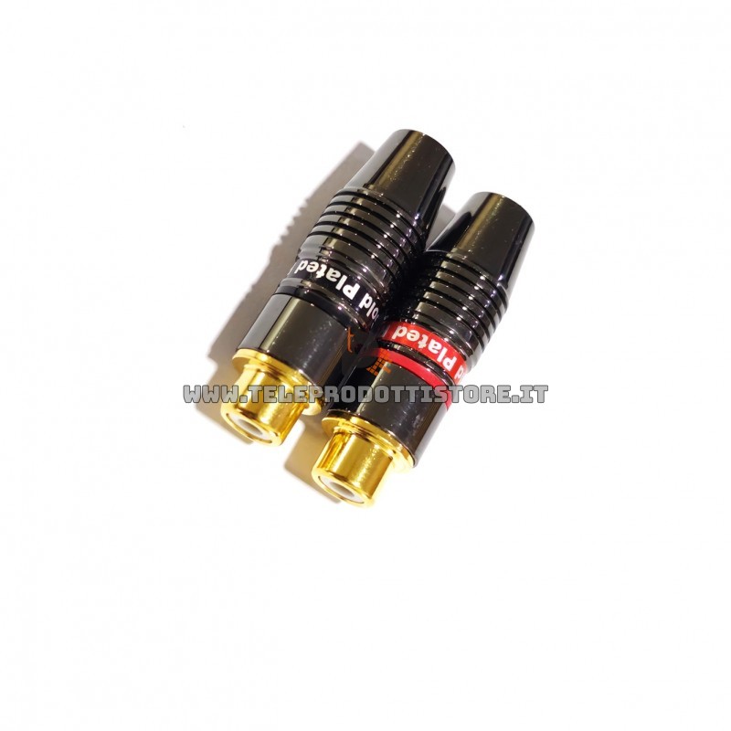 Coppia spinotti RCA femmina placcato oro ingresso cavo: 6.5mm connettori