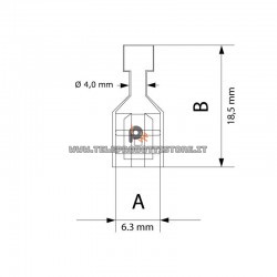 Set 4 Pz. connettori faston 6,3 mm. femmina dorati per altoparlanti woofer tweeter