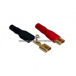Set 4 Pz. connettori faston 6,3 mm. femmina dorati per altoparlanti woofer tweeter