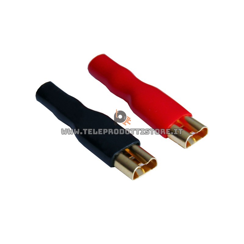 Set 4 Pz. connettori faston 6,3 mm. femmina dorati per altoparlanti woofer tweeter