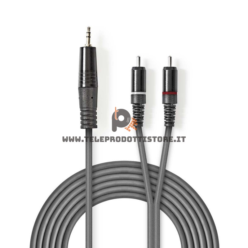Cavo ad Y sdoppiatore Jack 3,5 su doppio RCA maschio 5 metri collegamento PC mixer