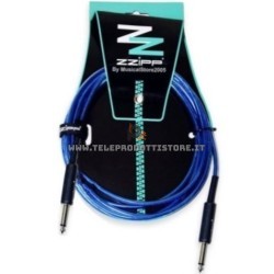 Zzipp Cavo Jack 6,3 mm. blu per strumenti 6 m. per chitarra basso mono sbilanciato